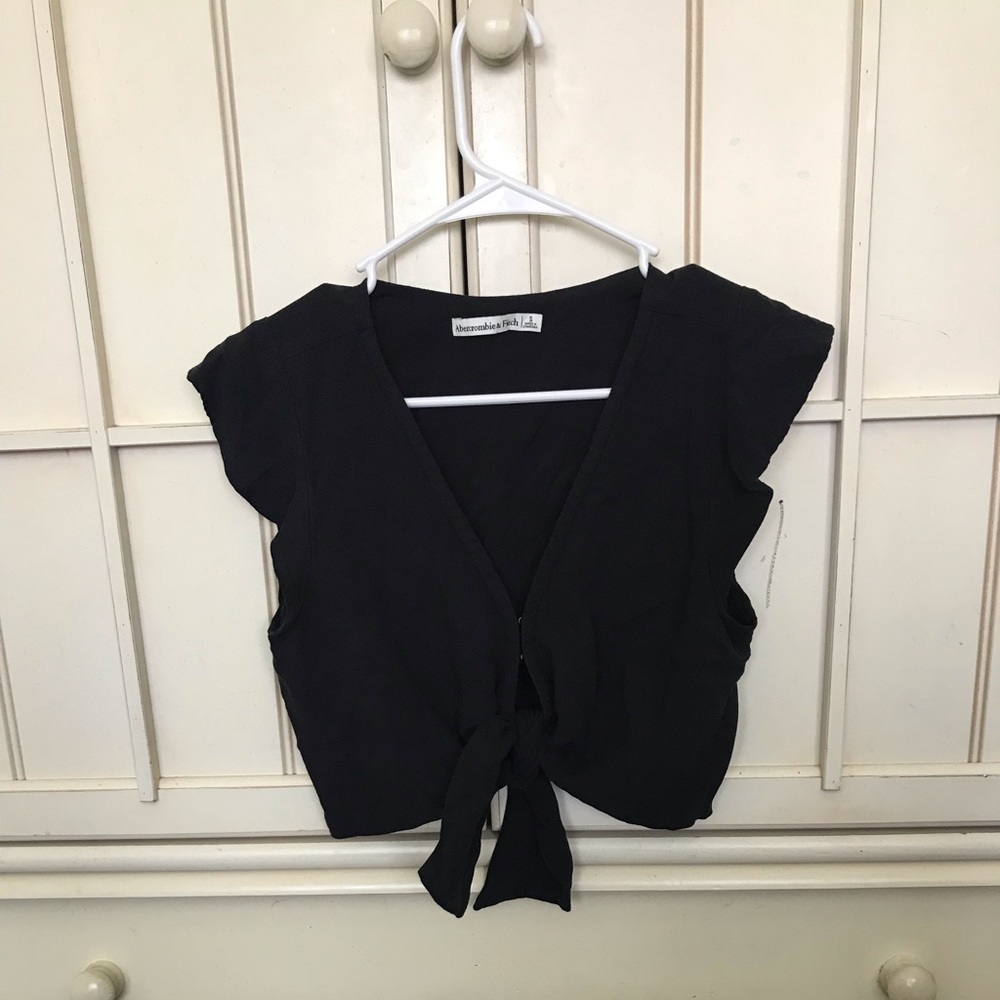 A&F flutter sleeve crop top